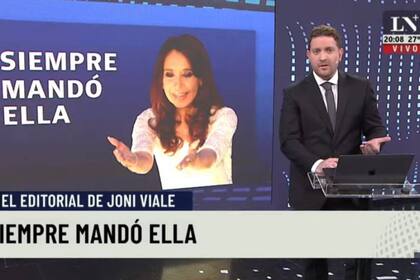 El periodista señaló en su editorial que la vicepresidenta siempre fue la que tuvo el mando y que el presidente "nunca tuvo vocación de conducir"