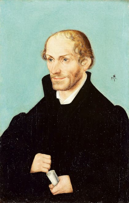 El Phillip Melanchton de la vida real, retratado por Lucas Cranach en el siglo XVI