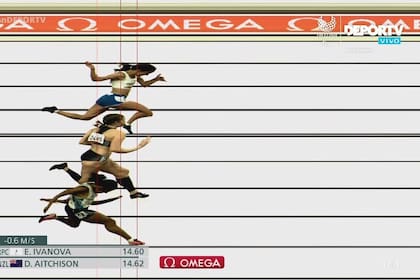 El photofinish de la carrera de Yanina Martínez en los 100 metros T36