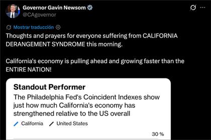 El PIB de California en los últimos siete años, bajo el mandato de Gavin Newsom, superó los 4 billones de dólares, lo que representa más del 14% de la producción estadounidense.