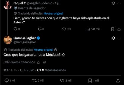 El picante tuit de Liam que generó la polémica