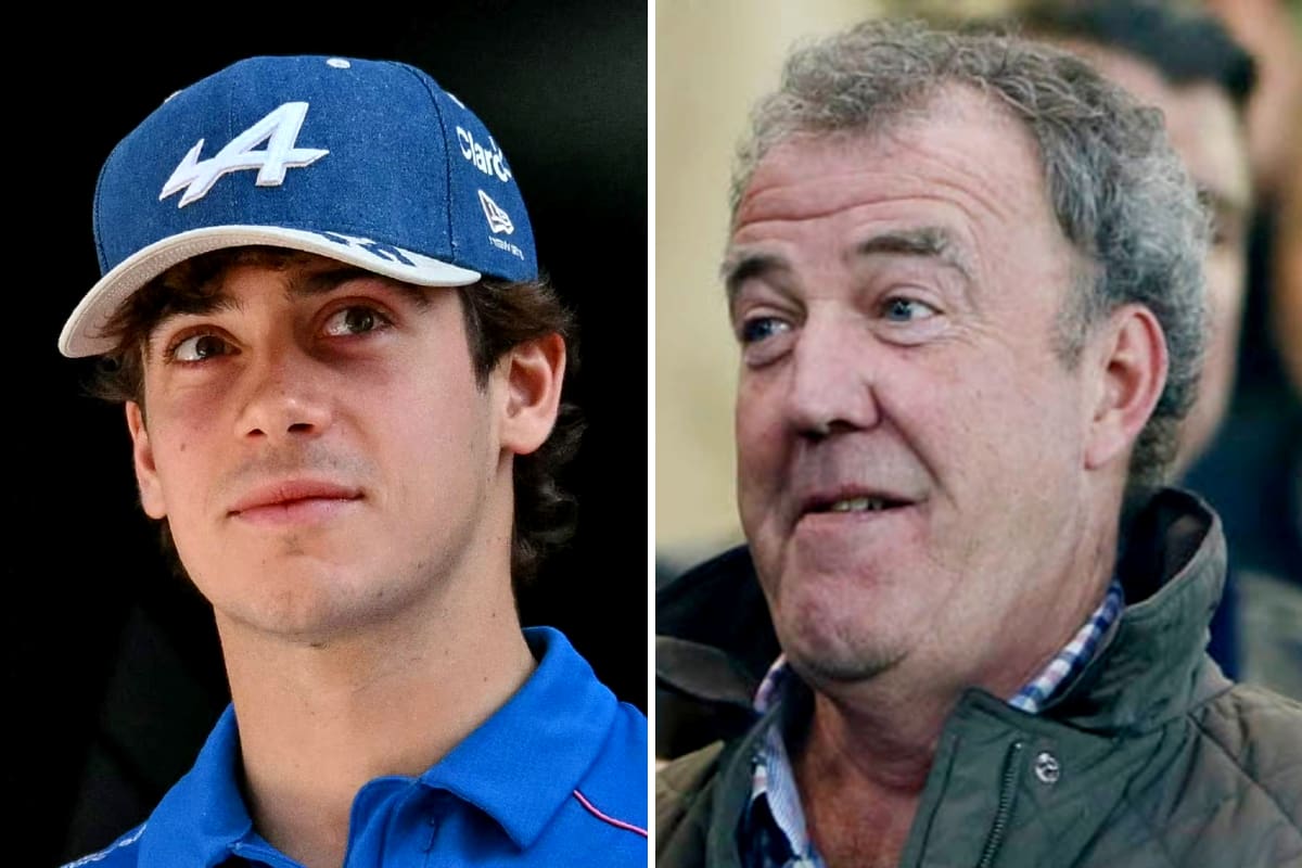 El piloto argentino de la escudería Alpine, Franco Colapinto, junto al periodista británico Jeremy Clarkson
