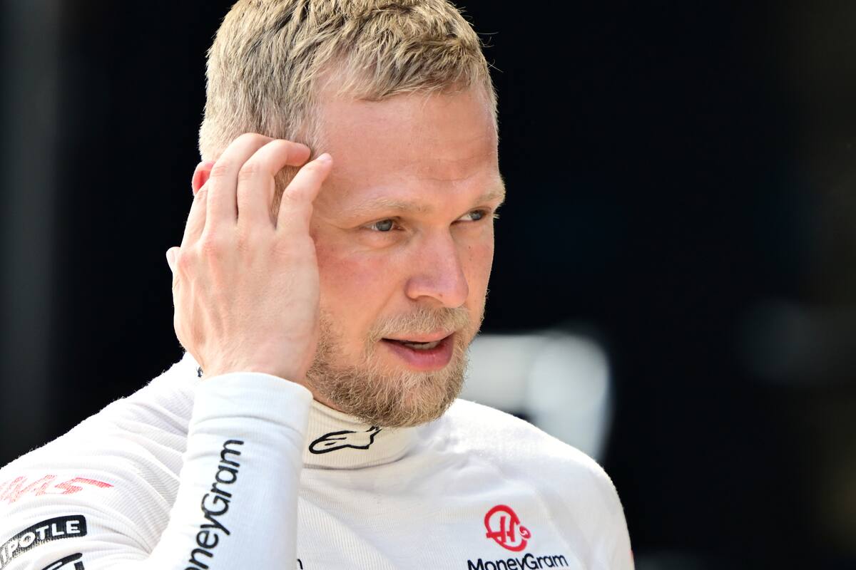 El piloto danés de Haas, Kevin Magnussen, no podrá correr en Bakú. (AP Foto/Christian Bruna, Pool, File)