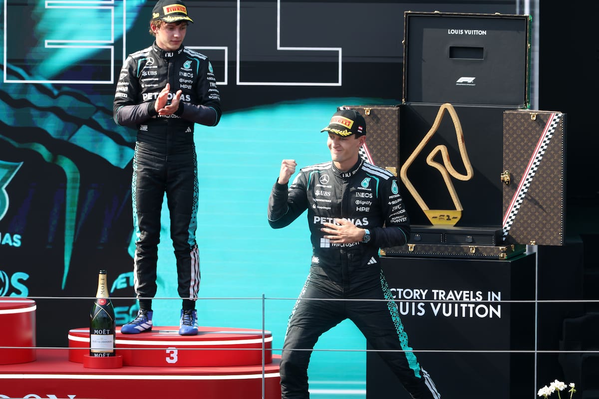 El piloto de Mercedes, el británico George Russell, le dio una nueva victoria a su equipo; Kimi Antonelli fue tercero