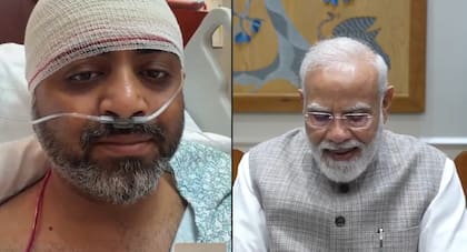 El piloto herido en el vuelo de Flydubai junto con el primer ministro de la India