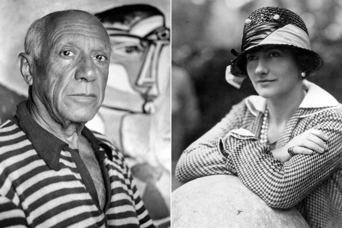 El pintor español Pablo Picasso y la diseñadora francesa Coco Chanel, amigos y socios creativos