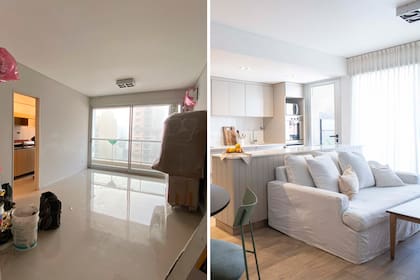 El piso de porcellanato 60x60 se reemplazó por el modelo 'Legni Habitat' (ILVA).