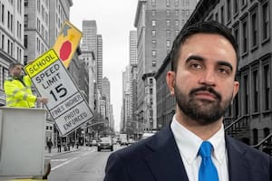 El plan de Mamdani para restringir la velocidad en zonas escolares de Nueva York (fotomontaje generado con IA)