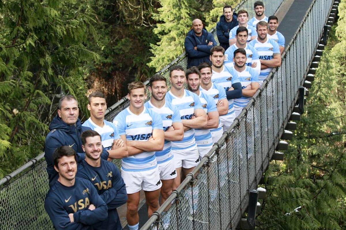El plantel argentino de seven, en Vancouver.