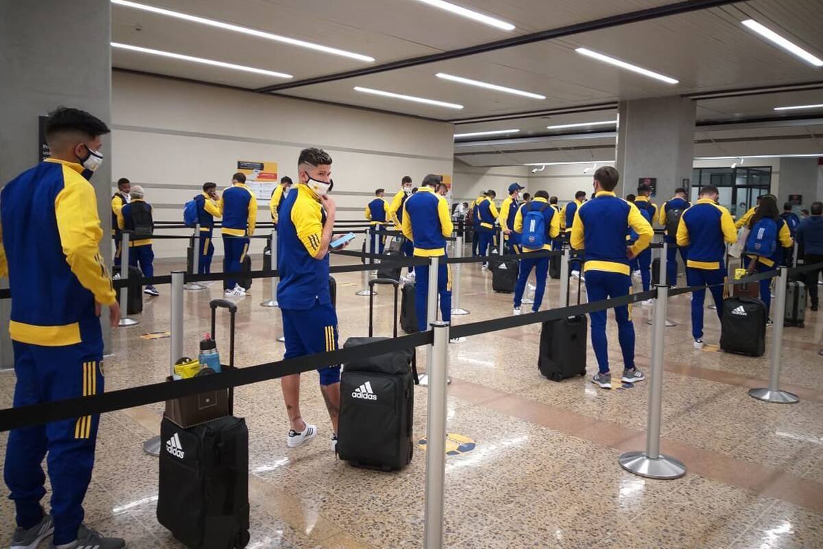 El plantel xeneize, en Medellín