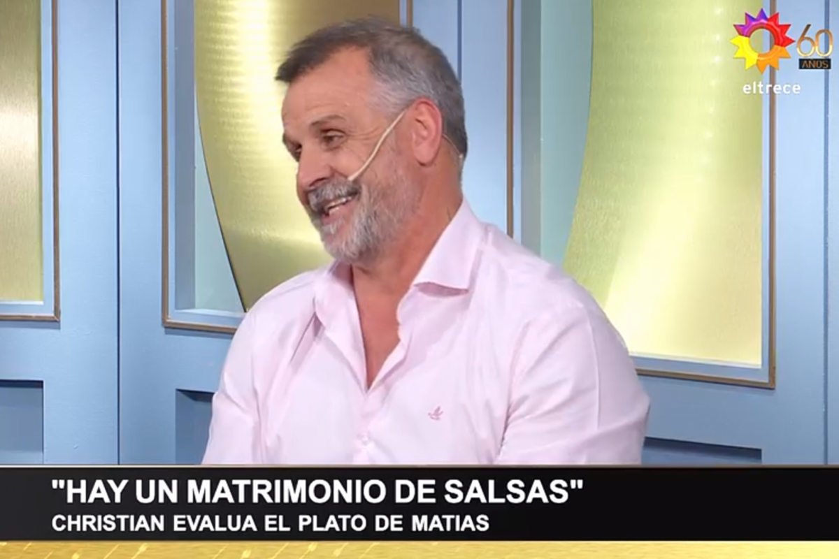 El plato de Matías despertó ayer una reflexión por parte de Christian Petersen sobre los mejores años de un matrimonio que sorprendió a Carina Zampini en El gran premio de la cocina