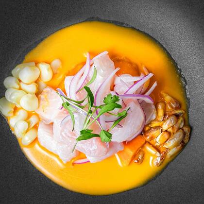 El plato estrella de Baby Brasa es el tradicional ceviche peruano