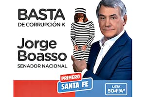 El polémico afiche del senador Jorge Boasso, que motivó la renuncia de Luis Contigiani.