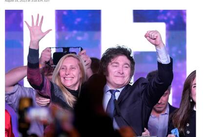 "El populista de extrema derecha Javier Milei es el que más votos obtuvo en las primarias presidenciales de Argentina", el título de The Washington Post, Estados Unidos