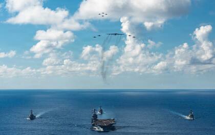El portaaviones USS Gerald R. Ford y su grupo de ataque son parte del operativo en el Caribe