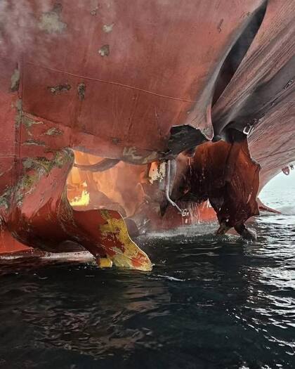 El portacontenedores Mayuree Naree que fue atacado.