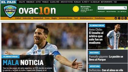 El portal del diario El País, de Montevideo