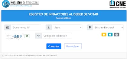El portal del Registro de Infractores de la CNE permite la carga de documentación que justifique la ausencia a la votación