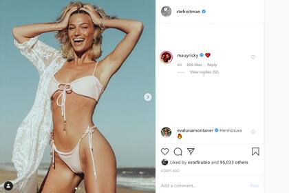 El post de Stefanía en el que recibe likes de la cuenta oficial de la carrera musical de Ricky y de su hermana Evaluna Montaner