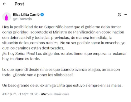 El poste de Carrió en X