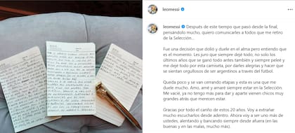 El posteo completo de Lionel Messi