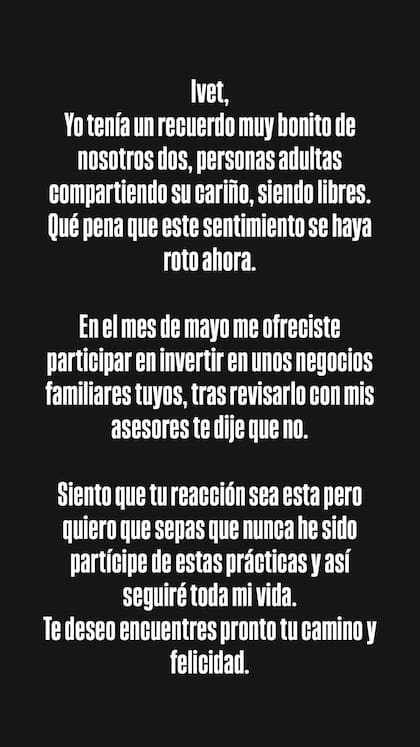 El posteo con el que Alejandro Sanz confirmó su relación con Ivet Playa