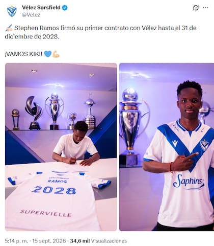 El posteo con el que el club anunció la firma del jugador