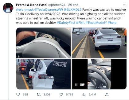 El posteo con el que el hombre denunció fallas en su Tesla