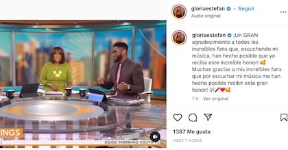 El posteo con el que Gloria Estefan anunció que entraría al Salón de la Fama de Compositores