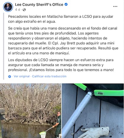 El posteo con el que la policía informó lo sucedido
