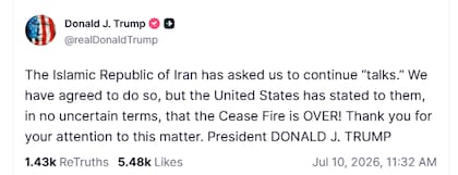 El posteo de Trump