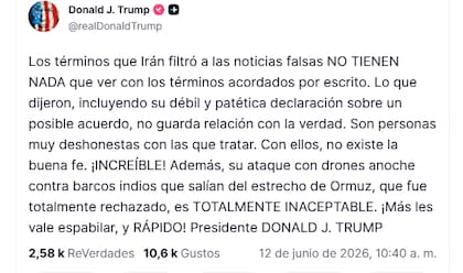 El posteo de Trump