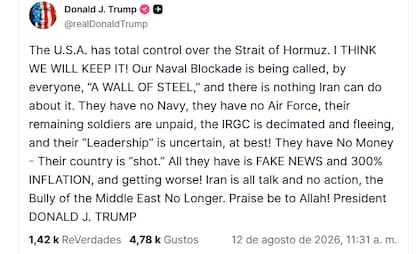 El posteo de Trump