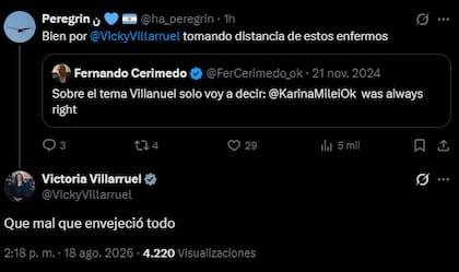 El posteo de Villarruel