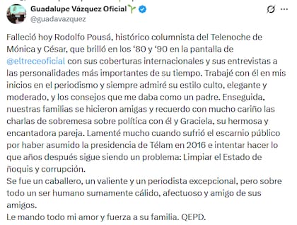 El posteo de Vázquez