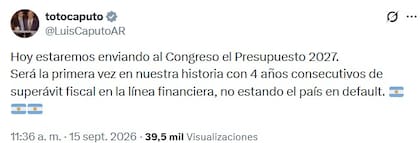 El posteo de Caputo
