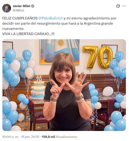 El posteo de Milei