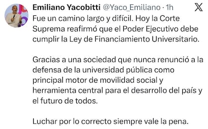 El posteo de Yacobitti