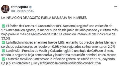 El posteo de Caputo