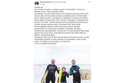 El posteo de Dietrich