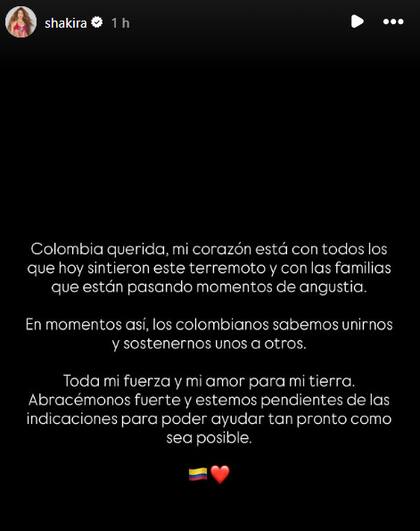 El posteo de Shakira