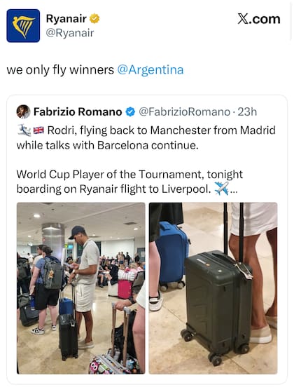 El posteo de Ryanair