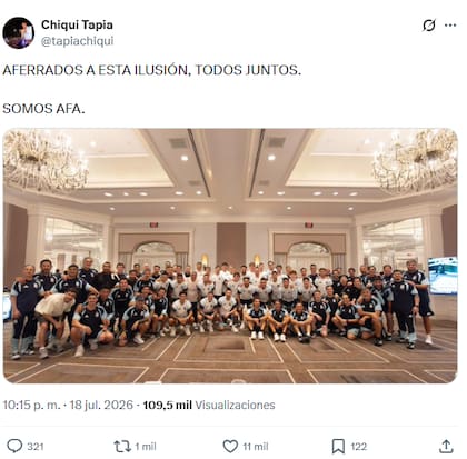 El posteo de Tapia