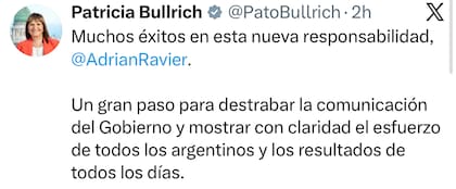 El posteo de Bullrich
