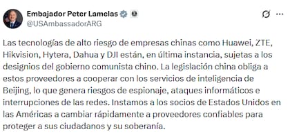 El posteo de Lamelas