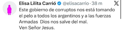El posteo de Carrió