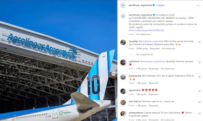 El posteo de Aerolíneas cuando lanzó "el avión más argentino del mundo"