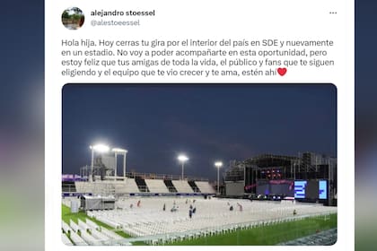 El posteo de Alejandro, el papá de Tini, a modo de apoyo para su hija