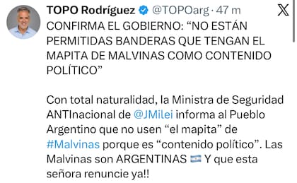 El posteo de Alejandro 'Topo' Rodríguez