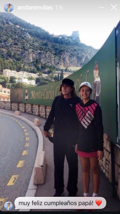 El posteo de Andanin Vilas, recordando un momento en Montecarlo con su padre